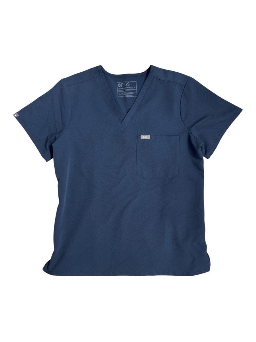 Figs Women’s Catarina One-Pocket Dark Harbor Scrub Top EUC